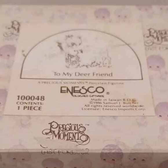 Precious Moments To My Deer Friend 1986 Figurine ENESCO #100048 With Tags & Box - Picture 12 of 14